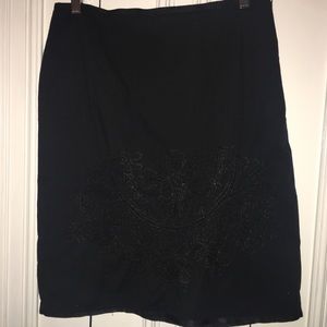 Black cotton embroidery skirt